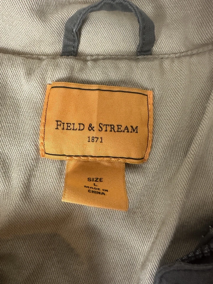 Lined Cargo Field Chore Barn Coat Mens L Military Green Chin Strap Field Stream - Image 4 of 4