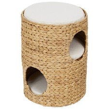 3-Tier Cat Bed Condo House Cat Cave Beds w/ Washable Cotton Cushions Wicker Home