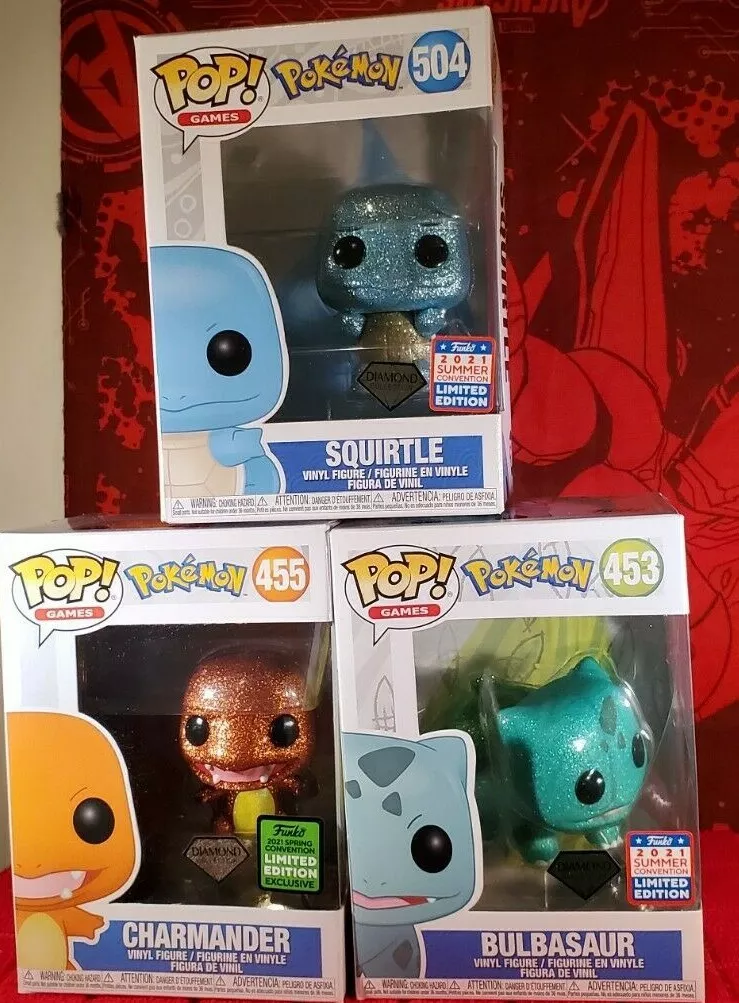 Funko POP! Pokemon Diamond Collection Set - Charmander, Bulba , Squirtle -  MINT