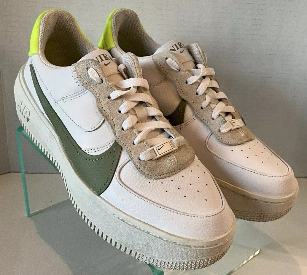 Nike Air Force 1 AF1 White Green Platform Sneakers Shoes