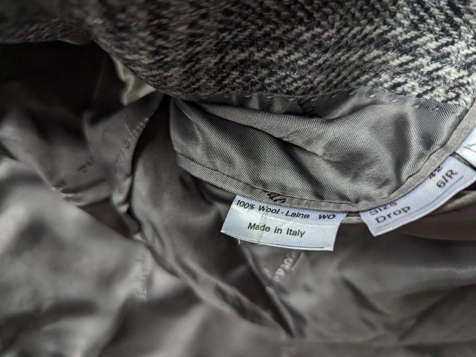 Blazer reciente SALVATORE FERRAGAMO TWEED lana donegal 41R gris ITALIA cuadros Foto 4 de 4