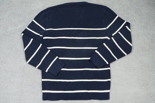Maglione Nautica Uomo XXL Blu Rigato Logo Pullover Spessore 100 Cotone - Foto 11 di 11