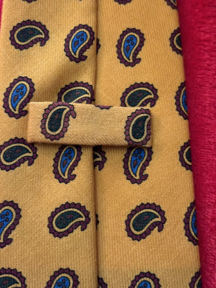 Gravata Challis de lã nova sem etiquetas Seaward & Stearn para Ben prata 3,5x58 feita na Inglaterra - Imagem 4 de 4