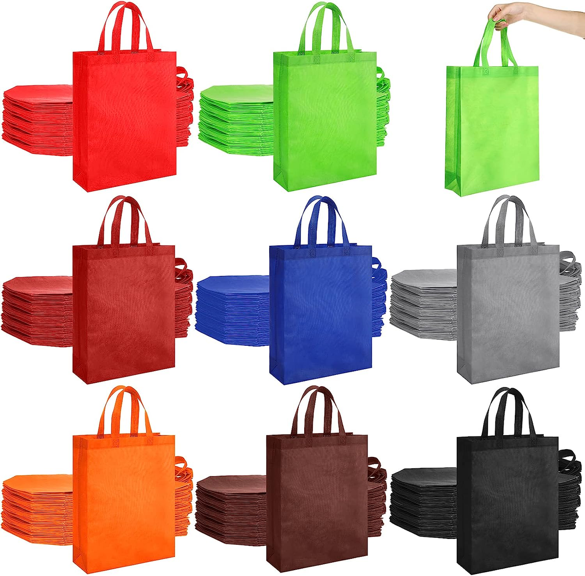 80 Pcs Non Woven Tote Bags Bulk Large Reusable Gift Bag Reusable Grocery  Bags