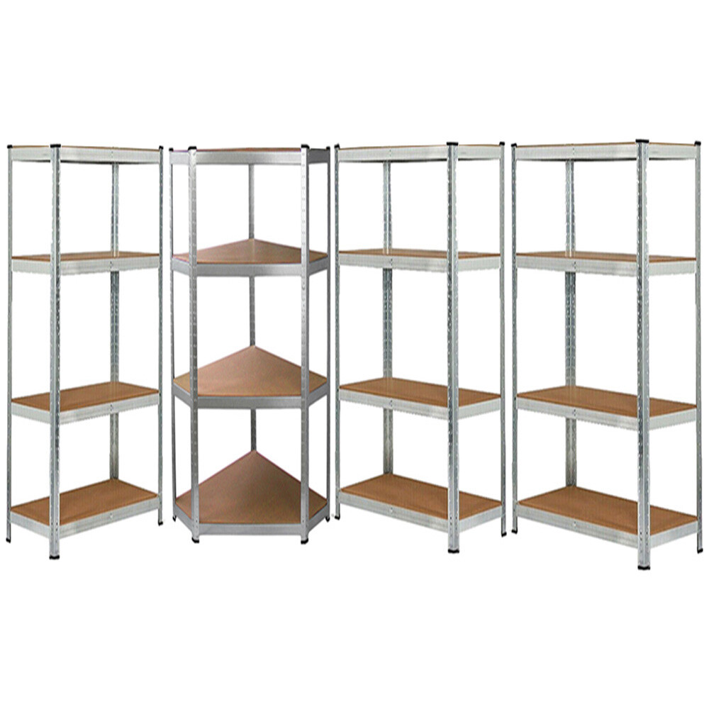 Corner Racking Garage Shelving Kit 4 Tier Heavy Duty Garage Storage