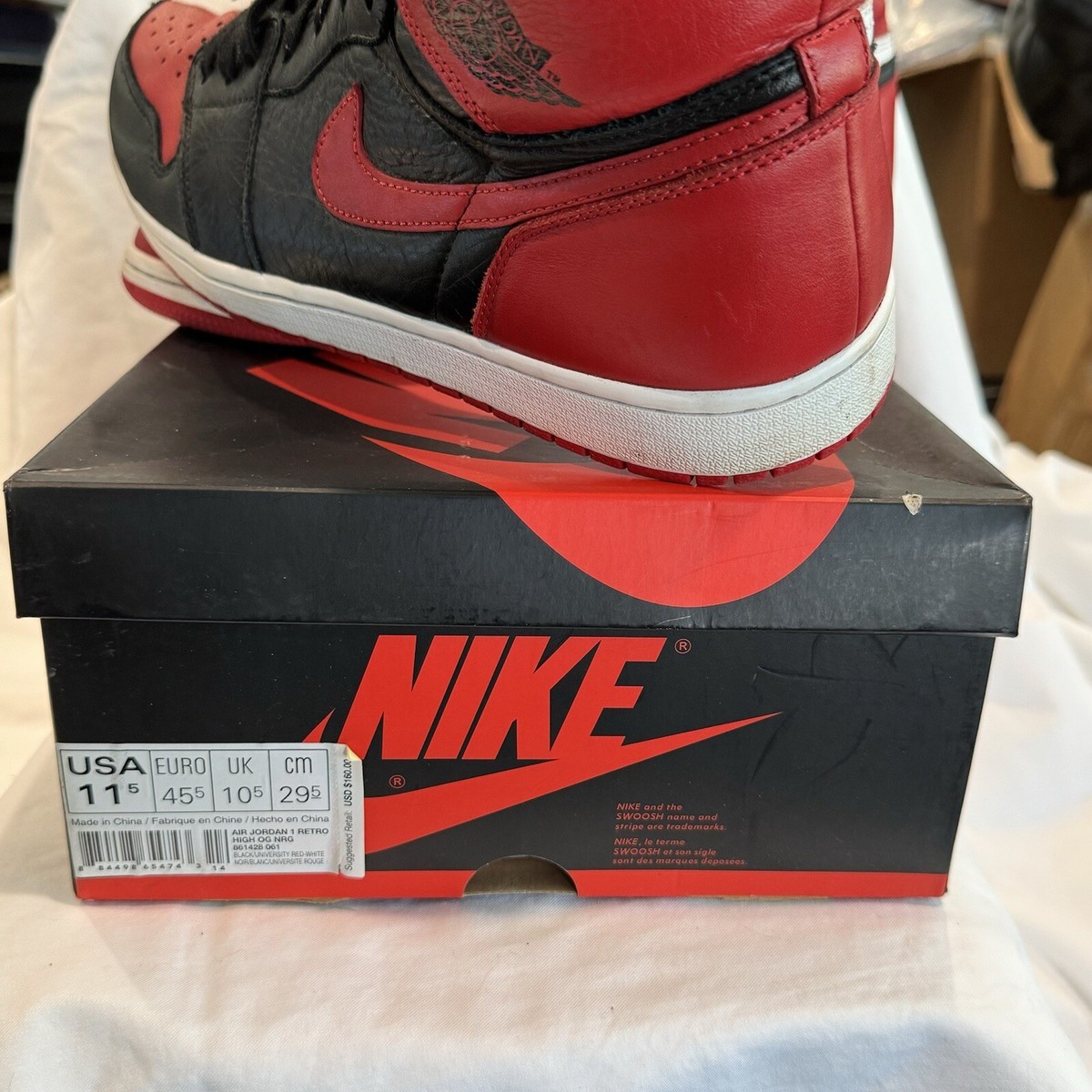 Air Jordan 1 Retro OG NRG High Homage To Home Pre Loved Mens Size