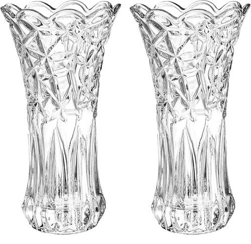 Edo Kiriko Kagami Crystal KAGAMI Flower Vase Interior Red F299