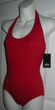 Bloch cotton spandex halter ladies large leotard red L3915 frontlined