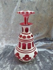 Rare Flacon en opaline overlay rouge et blanc, France, XIXème