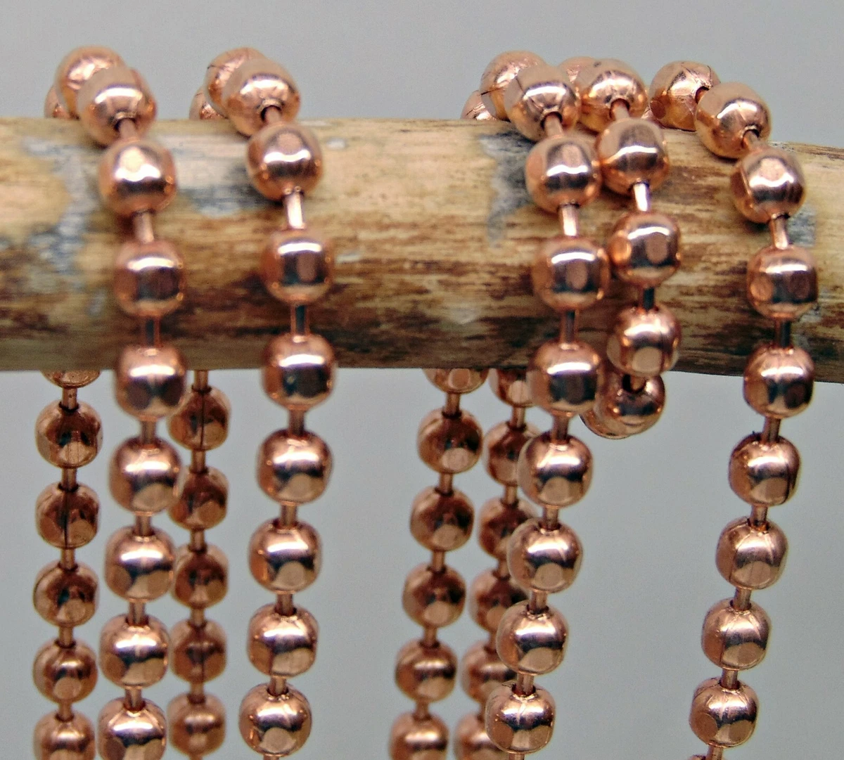 15 Feet COPPER BALL CHAIN Bulk Length Faceted Bead 3.2mm 6 Plus