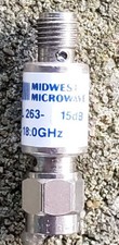 MIDWEST MICROWAVE ATTENUATOR 18 GHZ MODEL 263 15 DB