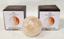 2 x Pure Himalayan Salt Works Round Ball MASSAGE STONE Helps To Relax Muscles!!!