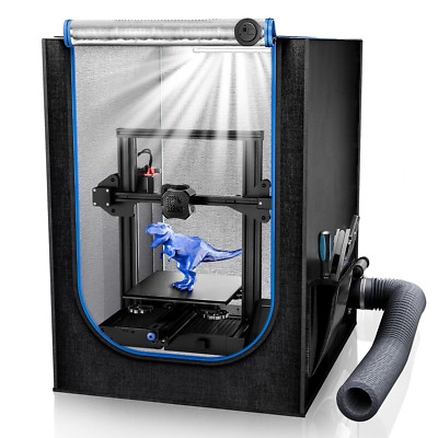 3D Printer Enclosure with LED Light,Thermo-Hygrometer,Ventilation Kit, Premium F