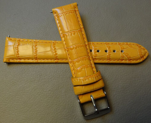 New Timex Light Orange Simulated Crocodile Grain 20mm Watch Band Watchband - Afbeelding 1 van 9
