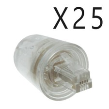 25 Pack Lot Telephone Handset Phone Coil Cord Twist Top Untangle Detangler Clear