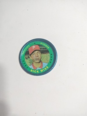 1971 baseball TOPPS Coin Philadelphia Phillies Rick Wise #131 No Dents Low Grade