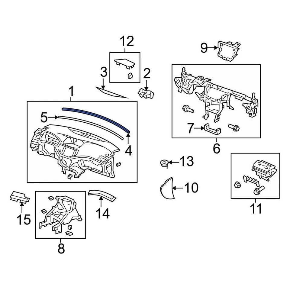 For Acura MDX 2014-2024 Acura 77466TL0G01 Lower Windshield Seal - Изображение 3 из 4