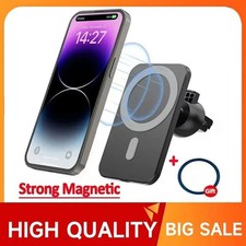 Magnetic Wireless Charger Car Mount Holder For iPhone 15 16 17 Pro Max MagSafe