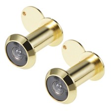 Brass 220-degree Door Viewer with Cover for 35mm-60mm Door Polished Gold 2 Pcs