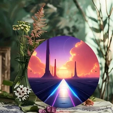 Non-Luminous Colorful Neon Aluminum Sheet Hanging Painting (14) Aluminum Round S