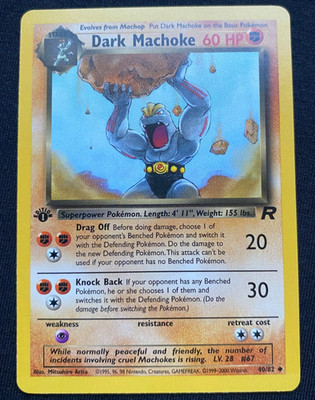 Pokémon TCG Dark Machoke Rocket 1st Edition Uncommon 40/82 - (NM) | eBay