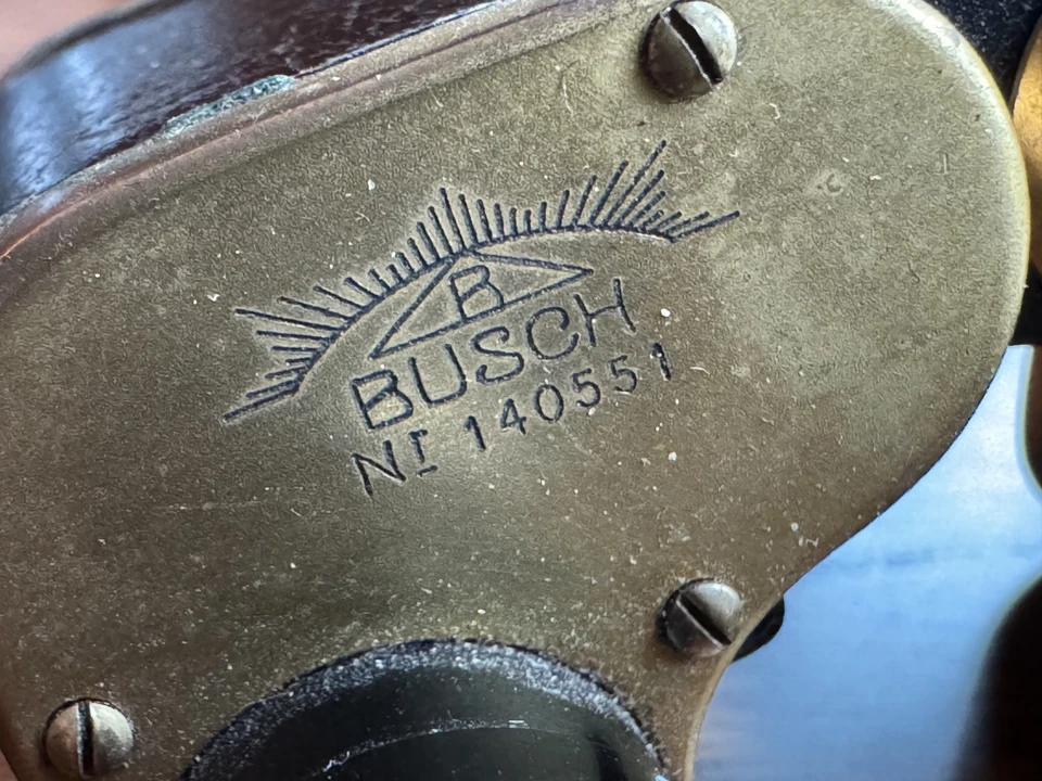 Emil Busch Traliar 31/2x Fernglas um 1918-1921 Germany Pyramide Emblem Lederfolie - Bild 4 von 4