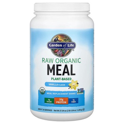 RAW Organic Meal Replacement Shake, Vanilla, 2 lbs 5.04 oz (1,050 g)