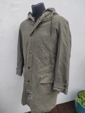 stained German army olive engineer's parka coat jacket faux fur lining military