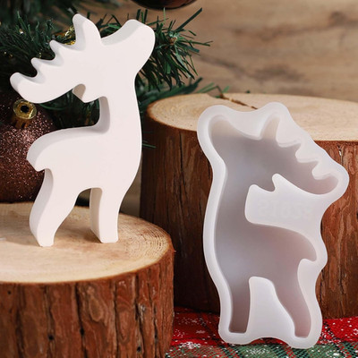Gießformen Silikonform Weihnachten Elch Hirsch Kerzenformen Gießen Anhänger-Hers