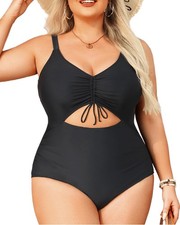 Women Plus Size Piece Swimsuits - Tummy Control Bathing Suits Cutout Monokini...