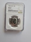 SILVER MS67  1966 P SMS KENNEDY HALF DOLLAR GRADED NGC 50C P MINT 40% AG COIN