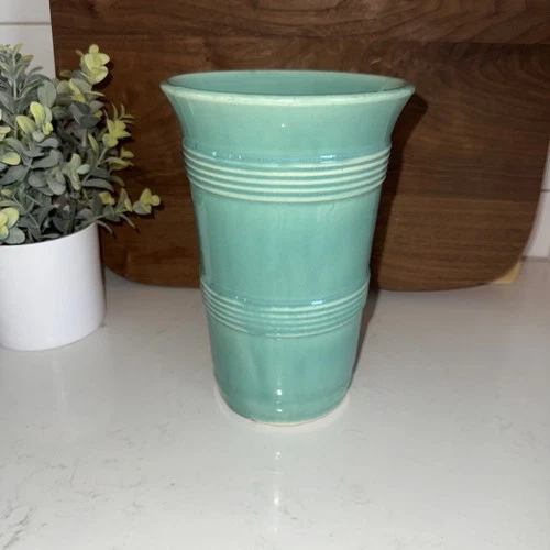 A.E. HULL POTTERY 1920S RARE TURQUOISE STONEWARE VASE