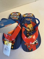 Toddler Boys Flip Flops Paw Patrol Shoes Small 5/6 Rescue Dogs Blue Sandals