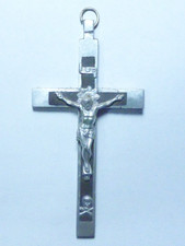 Crucifix pendentif croix ANCIEN Napoléon III metal ET EBENE 1800/1900