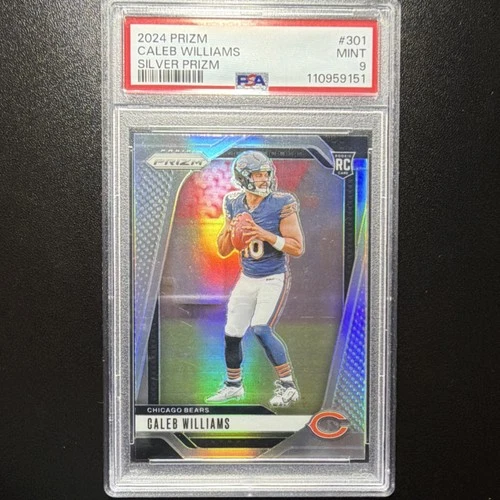 Panini Prizm 2024 Silver Prizm Rookie Caleb Williams #301 PSA 9 Chicago Bears