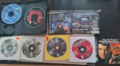 PS 1  lot of 6; Monsterseed, Rampage;WT, Bushido Blade, WWE; Know ur role, READ
