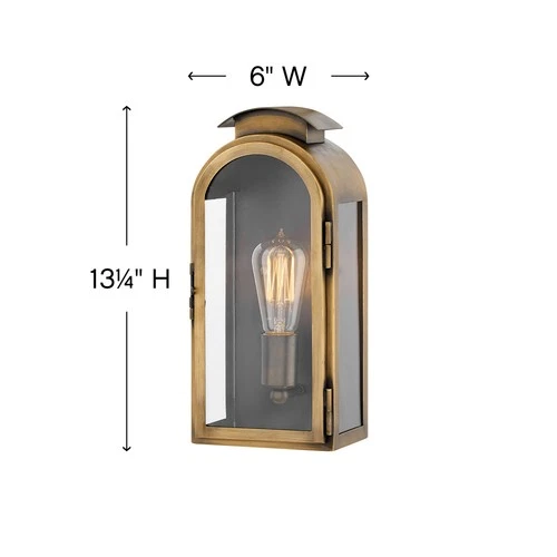 Hinkley Lighting 2520 Brass Rowley Single Light 13-1/4"H Outdoor Wall Sconce - Picture 4 of 4