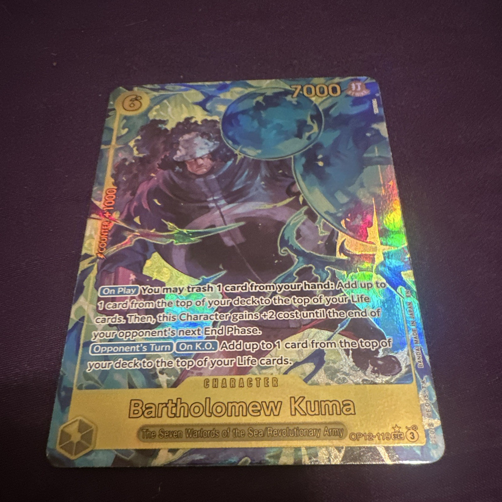 Bartholomew Kuma Legacy of the Master OP12-119 SEC Alt Art Foil Eng 7000