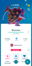 Shiny Gigantamax Blastoise  Pokemon Tr-de Go  