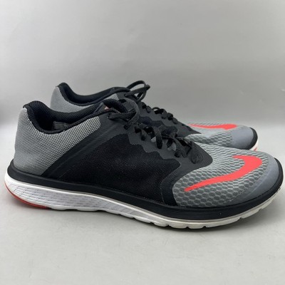 Nike FS Lite Run 3 Running Shoes Men Size 10.5 Gray Black Comfort Low Sneakers