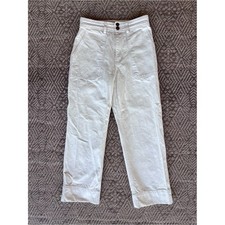 Apiece Apart Cream Cotton Wide Leg Utility Pants Size 2 Made in USA