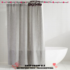 Pottery Barn European Flax Linen Waffle Shower Curtain Gray
