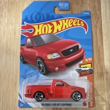 Hot Wheels 1:64 Red Diecast Ford F-150 SVT Lightning HW Hot Trucks Pickup