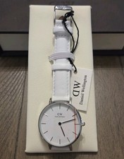 Daniel Wellington Classic York White Leather Band Silver 32mm Watch DW00100190
