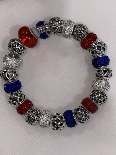 Patriot Bead Works. Veteran Operated Bracelet. Size 6” To 7.75 “ Adjustable.
