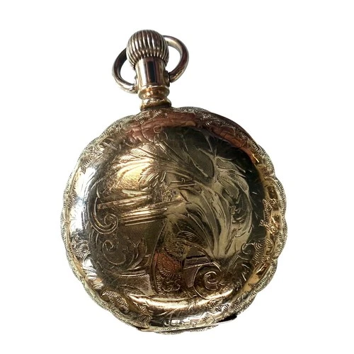 Antique Elgin Gold Filled Hunter Case Pocket Watch Roman Dial Running