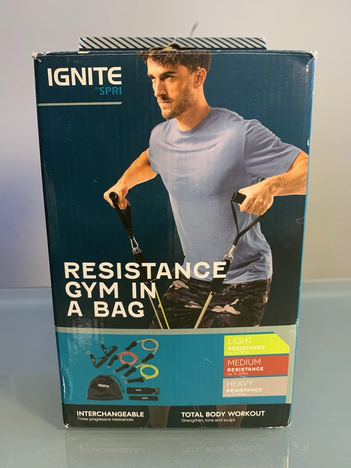 IGNITE BY SPRI RESISTANCE GYM IN A BAG: MEDIUM RUBBER BANDS - MULTICOLOR NIB