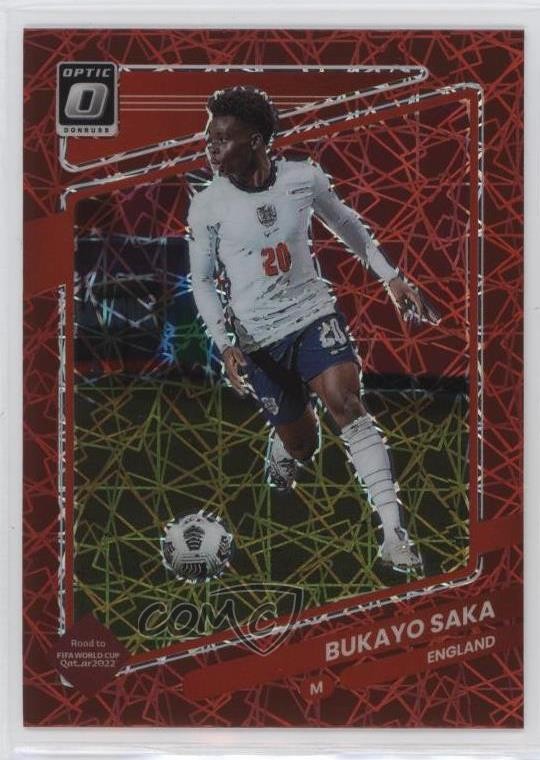 2021 Panini Donruss Road to Qatar Optic Red Velocity Prizm Bukayo Saka #54 0lz4