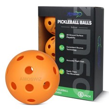 Indoor Pickleball Balls, 6 Pack of 26 Holes Pickleballs, USAPA Approved Indoo...