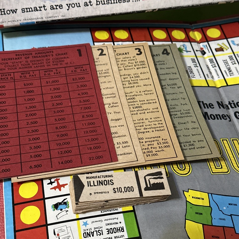 Vintage 1964 Transogram Big Business Board Game Complete - Strategy Finance - Image 2 of 4